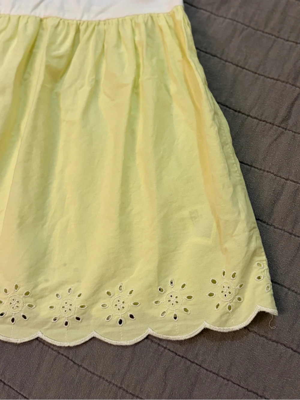 Girls 3T ~ baby GAP ~ White Puff-Sleeve Top with Pale Yellow Eyelet Skirt Dress